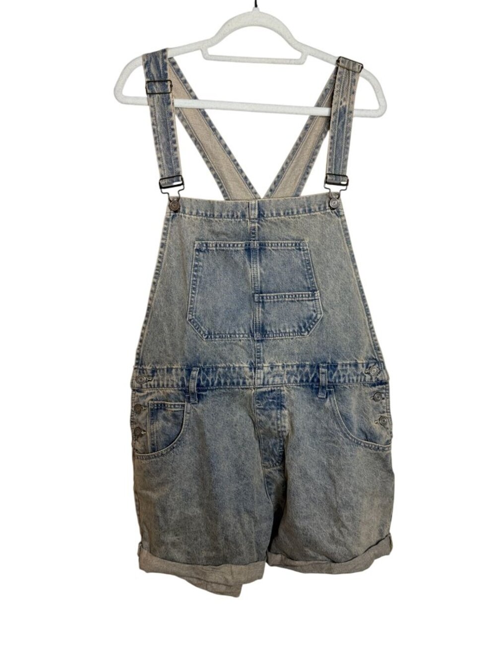 Oli & Hali XL Acid Wash Denim Short Overalls Shortalls